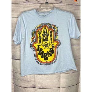 Women's‎ Lennon & McCartney blue song lyric graphic t-shirt size medium